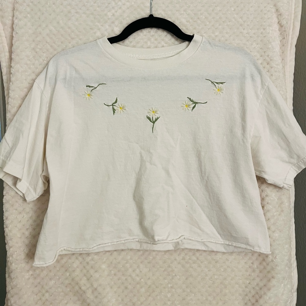John Galt embroidered crop top